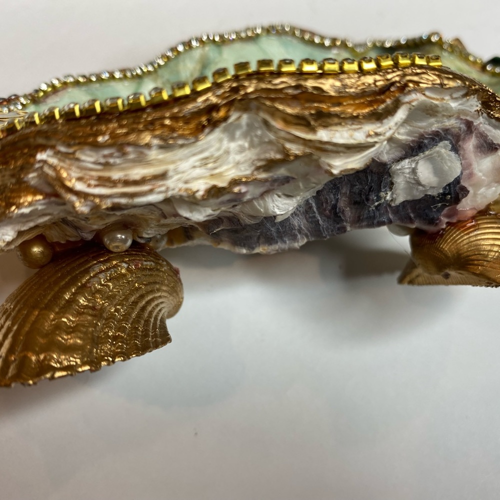 Seahorse oyster shell ring/trinket dish Handmade Coastal gifts - Picture 11 of 13